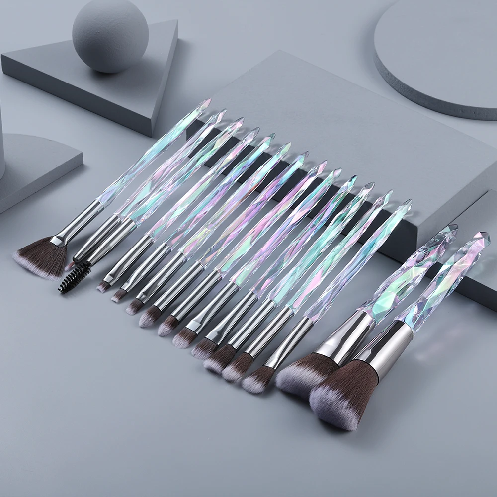 Кисти для макияжа с блестками 15 шт. кисти красоты лица губ теней подводки бровей