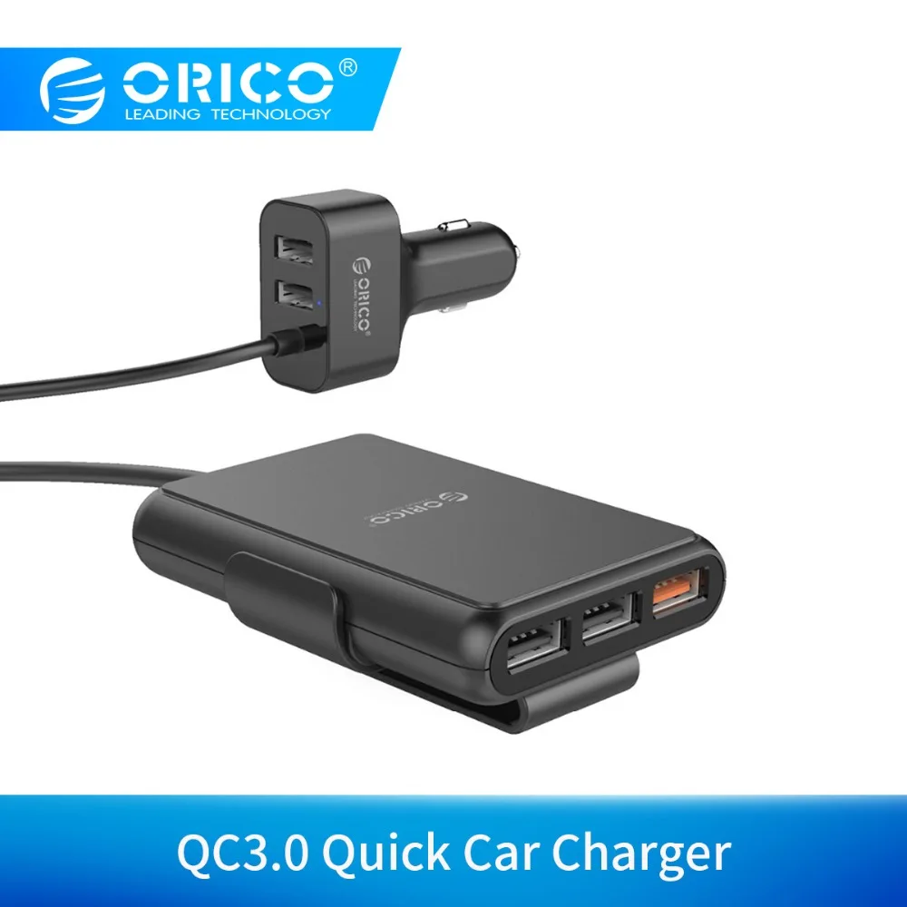 ORICO автомобильное USB зарядное устройство умная зарядка 52 Вт QC3.0 быстрое автомобильное зарядное устройство для Xiaomi huawei Sanmsung планшет автомобильный