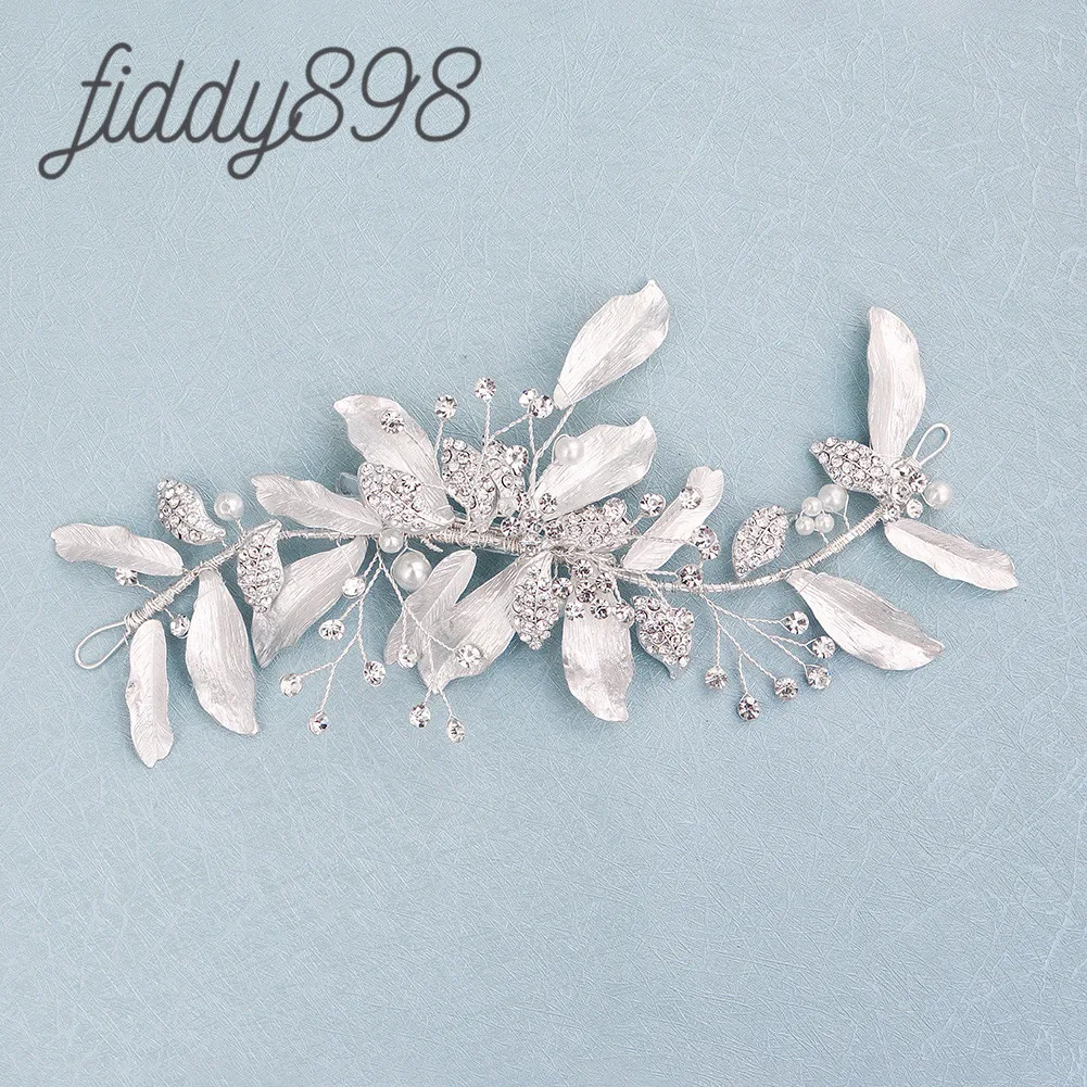 Модные свадебные аксессуары для волос на выпускной стразы в виде листьев женские