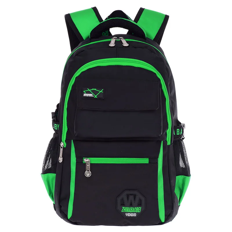 Нейлоновый школьный ранец для мальчиков, вместительный школьный рюкзак с геометрическим рисунком, ортопедическая Водонепроницаемая школь...