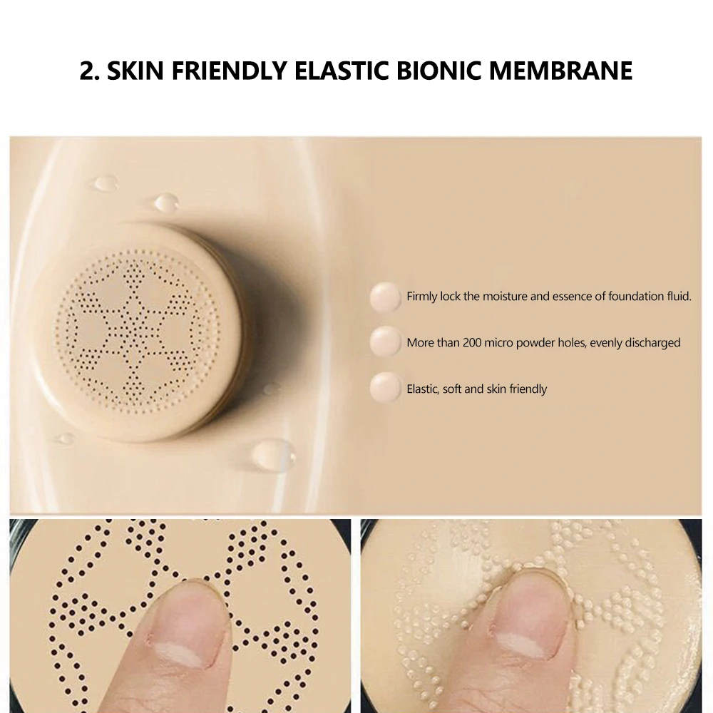 BB Air Cushion Foundation Mushroom Head CC Cream Concealer Whitening Makeup Cosmetic Waterproof Brighten Face Base Tone |