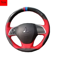 hand sewn leather steering wheel cover for mitsubishi wing god lingshuai outlander to dazzle asx yige car accessories