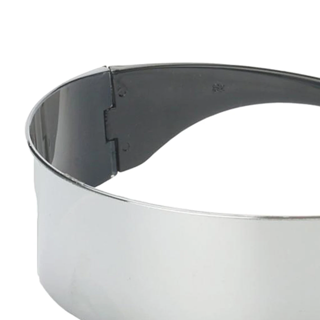 

Funny Futuristic Narrow Plastic Silver Mirrored Single Lens Visor Sunglasses