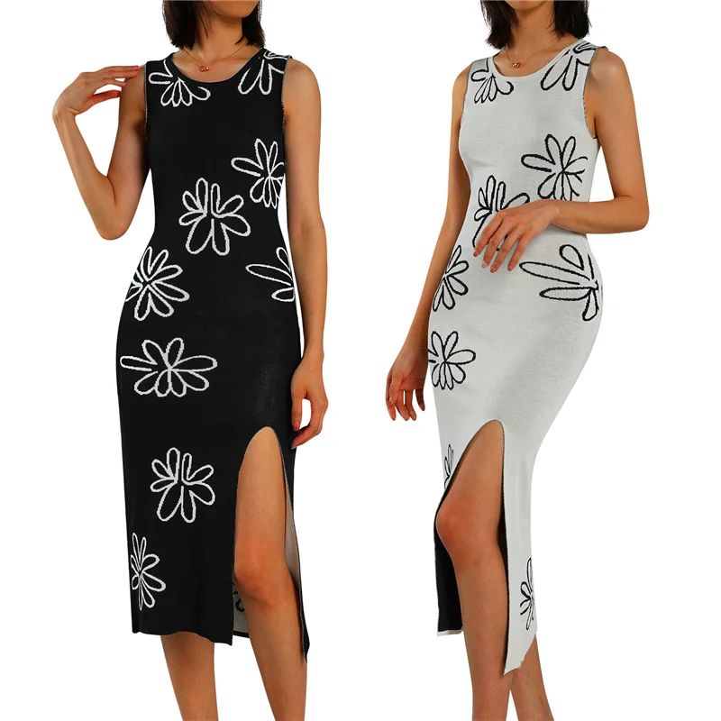 Женское сексуальное платье макси сарафан с цветочным принтом о-образным вырезом