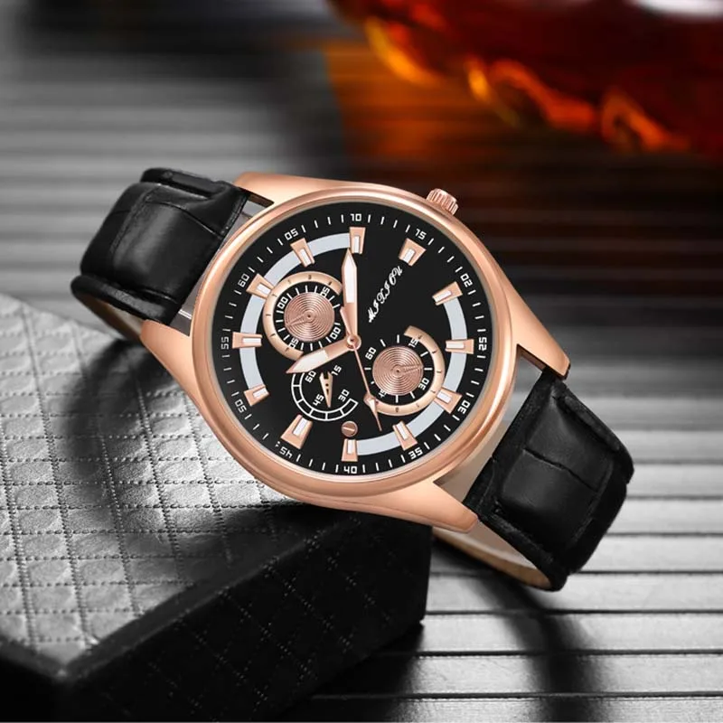 

Новинка 2021, мужские наручные часы с кожаным ремешком, повседневные кварцевые часы, мужские светящиеся