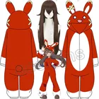 Зимняя теплая Пижама Genshin Impact Earl Rabbit, женские комбинезоны, пушистые флисовые комбинезоны, одежда для сна, комплекты с капюшоном, пижамы в стиле аниме