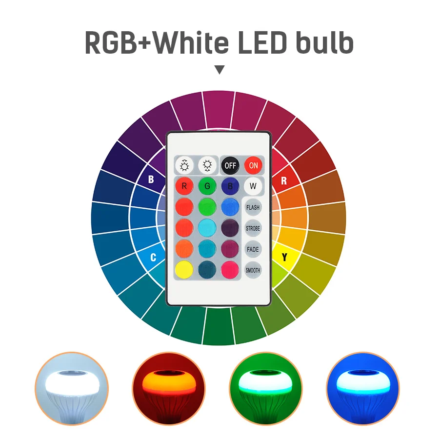 Беспроводной пульт дистанционного управления музыкальные лампочки LED Bluetooth 7 + 3