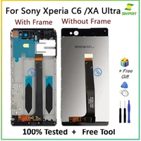 for sony xperia xa ultra lcd display touch screen digitizer assembly with frame replacement for xperia c6 f3211 f3212 6 0 lcds