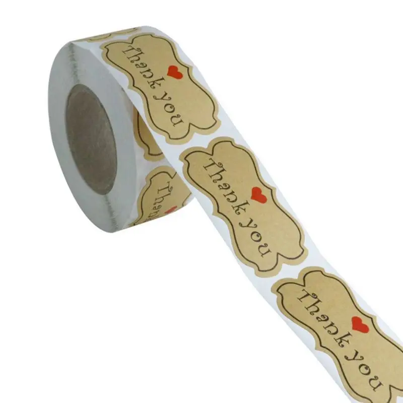 

250 шт./рулон, детские наклейки из крафт-бумаги