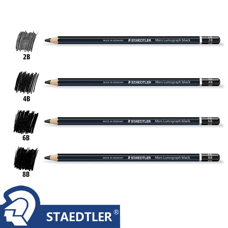 1 шт. Staedtler Ergosoft карандаш раскраска черный баррель Mars lumographic Рисование эскизы