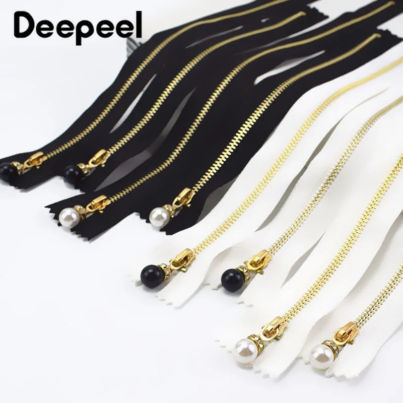 

3/5pcs 3# Metal Close End Zippers 20/30cm Gold Teeth Long Zip Closure for Sewing Bags Down Jacket Skirt Clothing Accessory ZA031