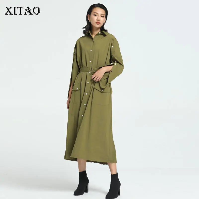 Женское плиссированное платье XITAO элегантное облегающее богини с одним