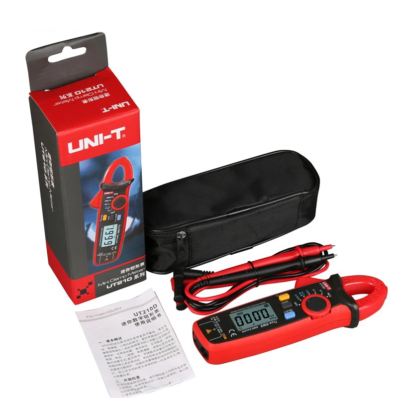 UNI-T UT210E Mini Digital Clamp Meters True RMS AC/DC Current Voltage Non Contact Auto Range VFC Capacitance Multimeter Tester |
