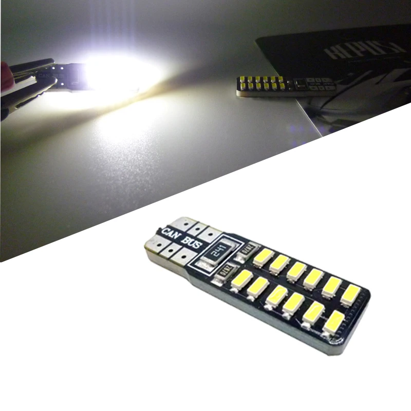 

T10 192 194 168 W5W LED Bulbs 24 SMD 3014 Car Tail Lights Dome Lamp White DC 12V Canbus Error Free Interior Dome Lights