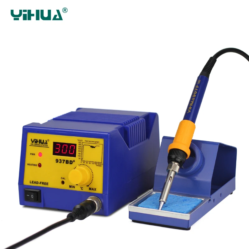 

YIHUA-937BD+ Digital LED automatic Temperature Soldering Station with large power soldering iron tool Free shipping