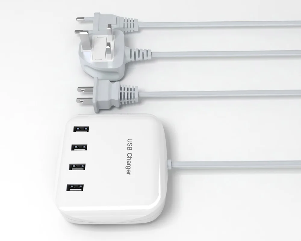 4 порта Смарт USB зарядное устройство адаптер станция Мобильный телефон планшет