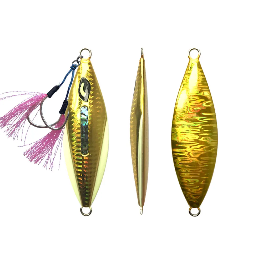 Как медленная металлическая джиггинг двойные крючки тонущий светящийся джиг 200 г