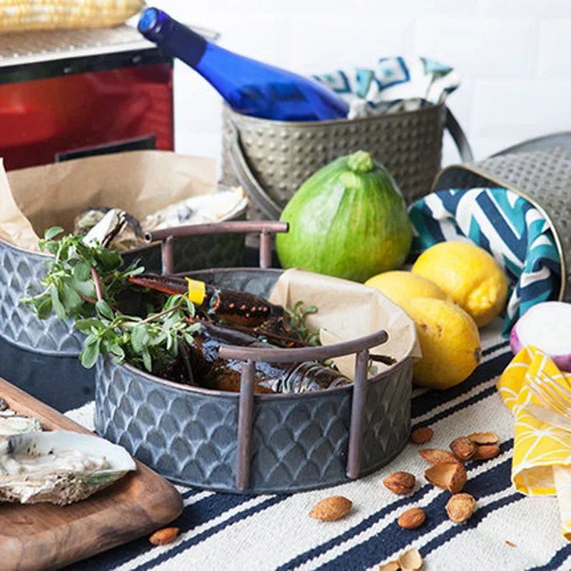 Европейская винтажная корзина для хлеба с фруктами ручной работы Круглые