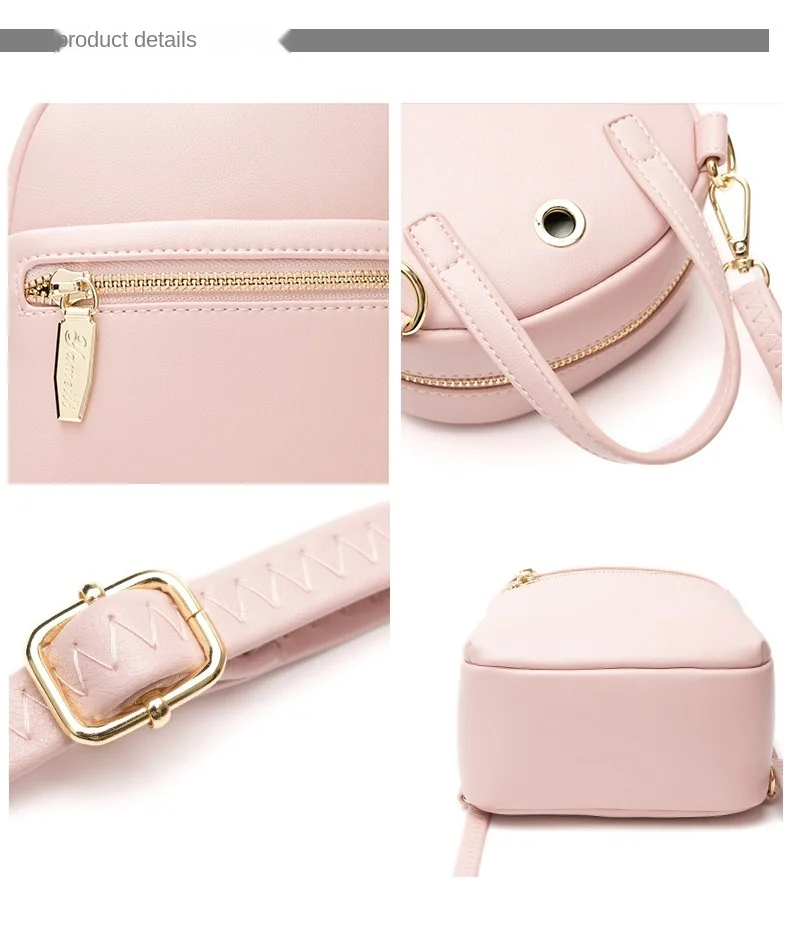 

2021 New Female Bag Korean Version Wild Fashion Large-Capacity Mini Backpack Anti-Theft School Bag PU Leather Backpack