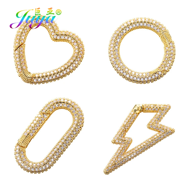 

Juya DIY Fasteners Pendant Carabiner Screw Lock Clasps Accessories For Handmade Needlework Mesh Chains Pendant Necklace Making