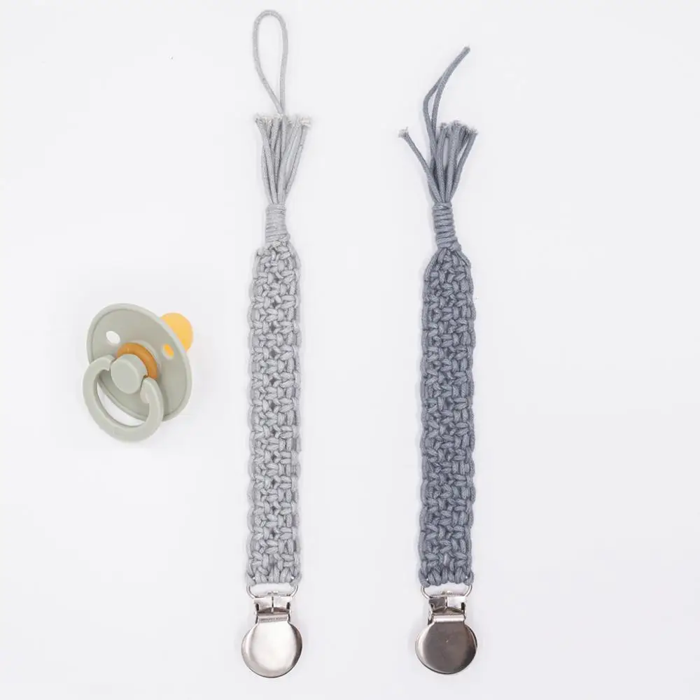 Handmade Crochet Baby Pacifier Chain Clip Vintage Cotton Yarn Anti-fall Newborn Dummy Holder | Мать и ребенок