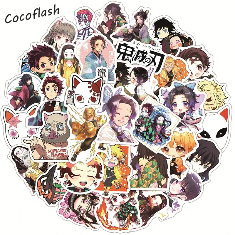 10/50PCS Hot Cartoon Anime Demon Slaye Graffiti Sticker For Kids Skateboard Luggage Phone Case Helmet Laptop Decals Furniture