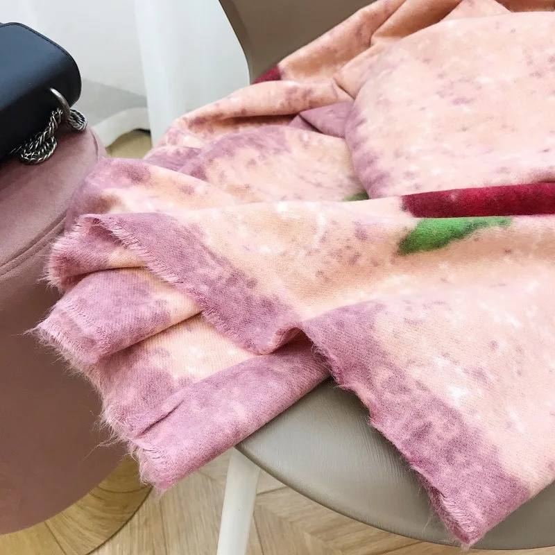 

Winter 2019 New Woman Scarf Imitated Cashmere,Thickened and Lengthened Warm Scarf Phantom Felt Draw Wool-like Wool Lady's Shawl