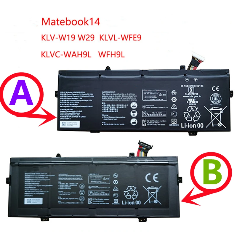 Для Huawei MagicBook MateBook X Pro Battery 53010литий-ионный аккумулятор KLVL WFH9 WXX9-pcb MACHD WFE9 MACH W19 W29 VLT W50 W60 KLVC WAH9 LKPL W00