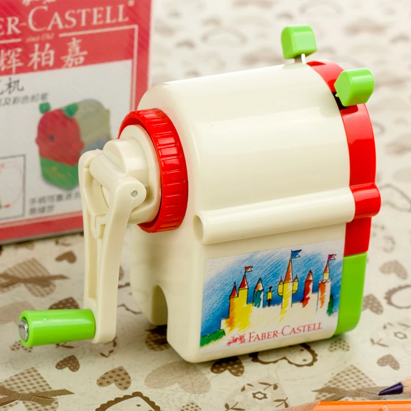 1 шт. Faber Castell ручной Механическая точилка для карандашей 2816 с большой контейнер складной ручкой канцелярские принадлежности, школьные принадлежности