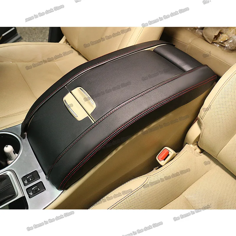 

lsrtw2017 leather car armrest cover for toyota highlander 2013 2014 2015 2016 2017 2018 2019 kluger auto styling accessories