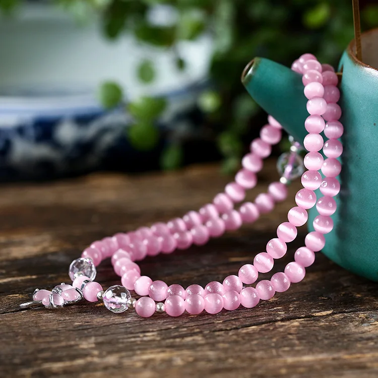 6 мм натуральный нефритовый Кристалл бусины клевер браслет оригинальный дизайн