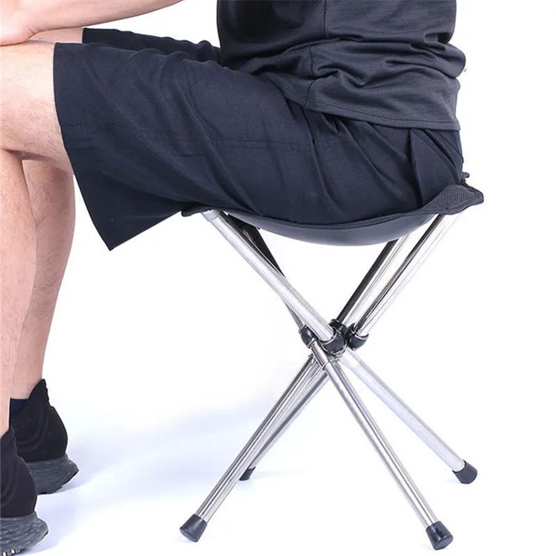 

Retractable Folding BBQ Stool Camping Fishing Chair Outdoor Portable Foldable Chair Load Bearing Travel Picnic Beach Chairs