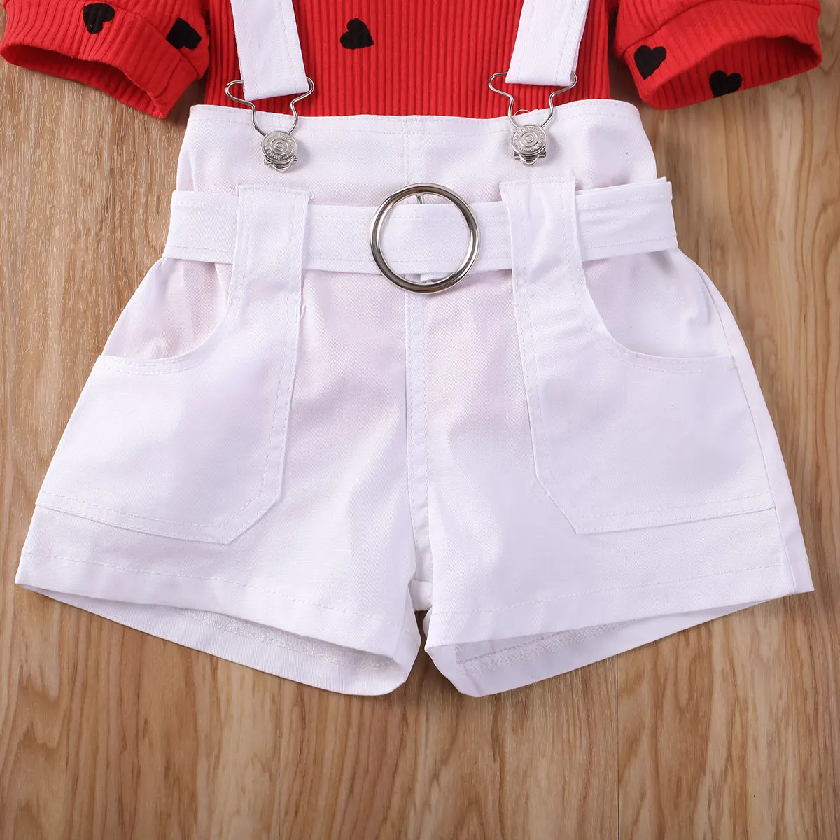 2020 комплект на День святого Валентина для маленьких девочек изысканные топы с