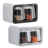 kitchen accessories wall mounted spice rack sugar bowl pepper salt shakers storage holder seasoning container kitchen tool