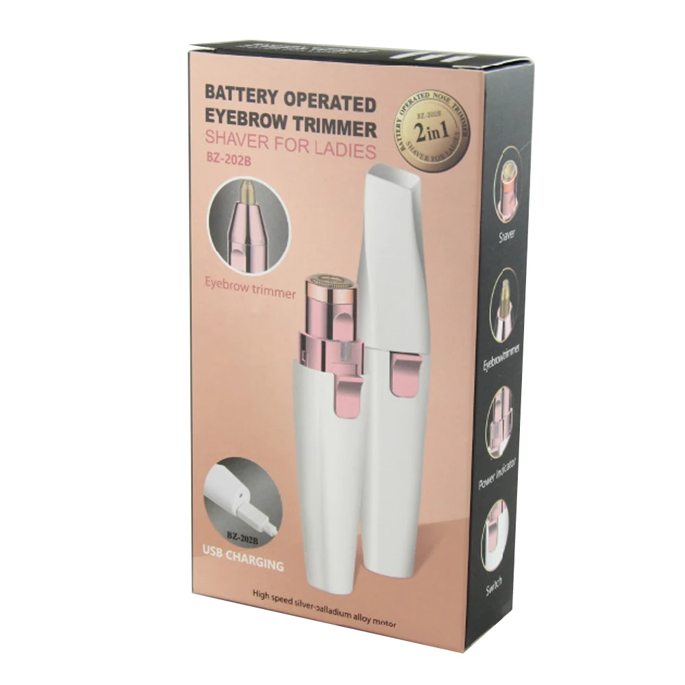 

2In1 eyebrow Trimmer USB Rechargeable Electric Epilator Painless Hair Remover Epilator Facial Underarm Bikini Hair Remover Tool