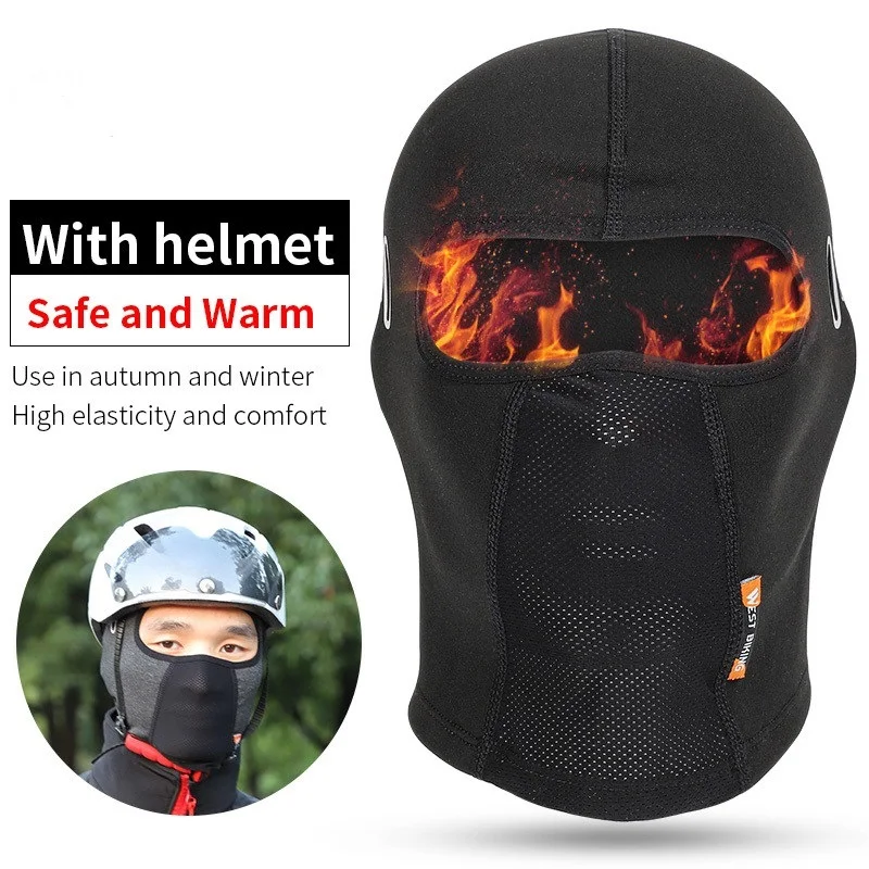 

Winter Riding Cap Windproof Neck Guard Cycling Cap Mountaineering Fleece With Glasses Hole Motorcycle Headgear Bicycle Mask