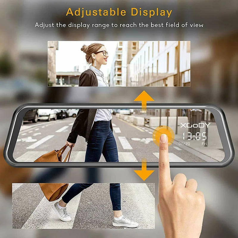 

Full HD Mirror Dash Cam Video Recorder Smart Car Front Rear Dual Lens 1080P JHP-Best