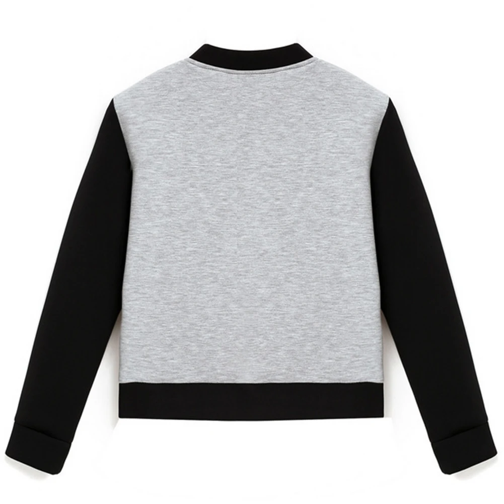 Хит Женская бейсбольная куртка Джерси модная контрастная короткая повседневная