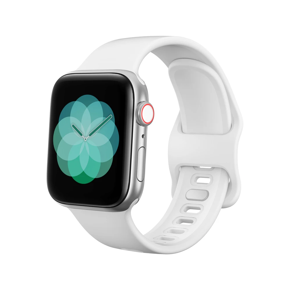 Ремешок силиконовый для Apple Watch 5 4 3 2 1 спортивный сменный резиновый браслет iWatch 44