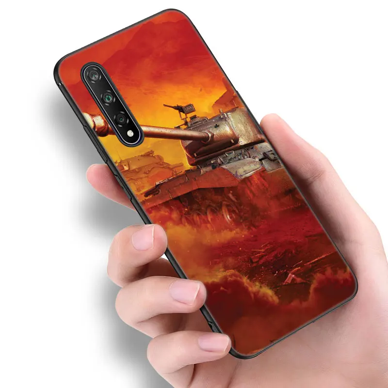 Чехол для телефона World of Tanks для Huawei Y5 Y7A Y9A Y5P Y6P Y7P Y8P Y6S Y8S Y9S Lite Y6 Y7 Y9 Prime 2018 2019 2020 черного цвета.