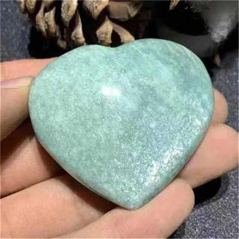 

MOKAGY 1 шт. 40 мм-50 мм красивый натуральный резной амазонитовый камень очаровательное хрустальное сердце в подарок на день рождения