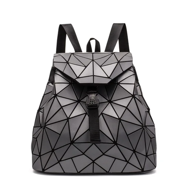 Dark gray backpack Женский рюкзак для мальчиков и девочек, школьная сумка, дорожная сумка с голографической лазерной геометрией, дизайнерский рюкзак, женский рюкзак - Цвет: Dark gray backpack