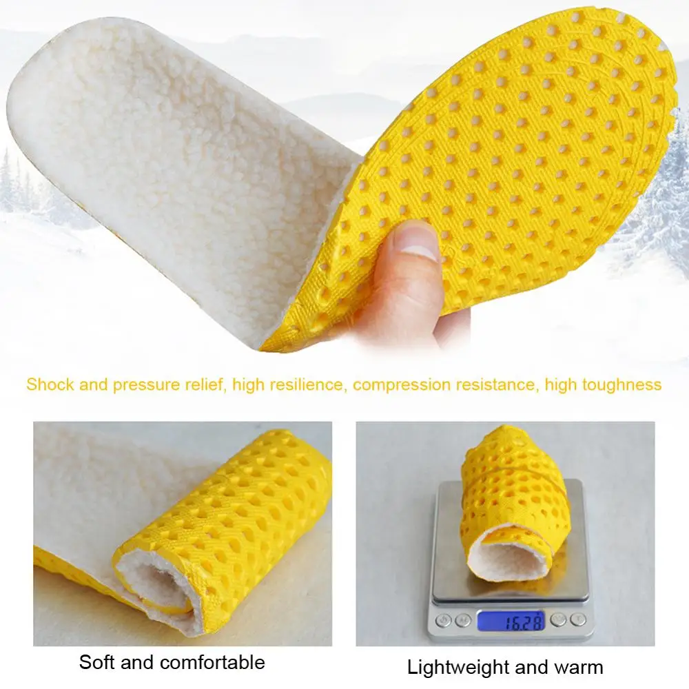 Кашемировые теплые стельки с подогревом утолщенные сохраняющие тепло зимние