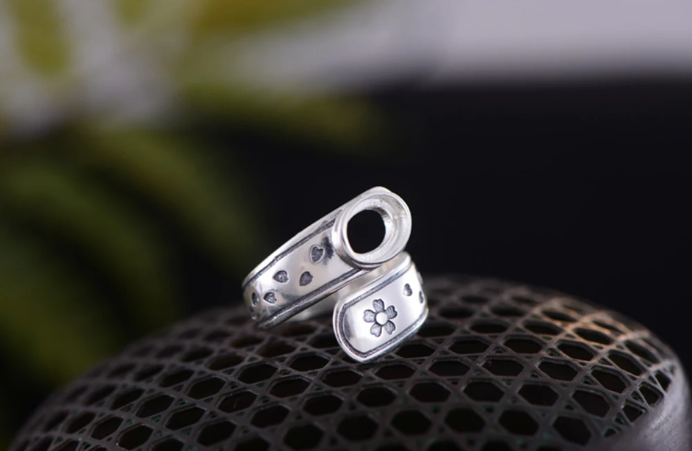 Кольцо без рисунка (6x8 мм овальное рисунка) регулируемое кольцо из тайского