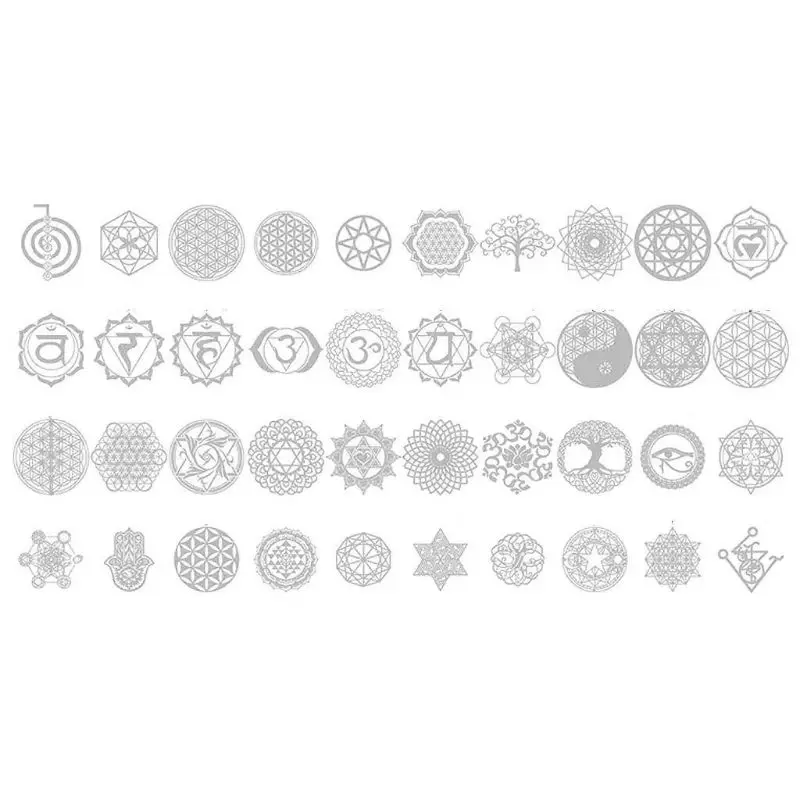 

40Pcs Sacred Geometric Copper Orgonite Sticker Flower Life Tree DIY Energy Tower Pyramid Material Epoxy Resin Art Crafts HX6F