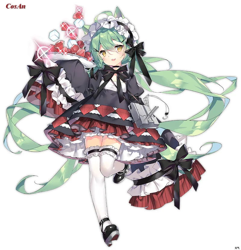

Hot Game Azur Lane Akashi Cosplay Costume Lovely Maid Outfit Lolita Dress Full Set Activity Party Role Paly Clothing Custom-Make