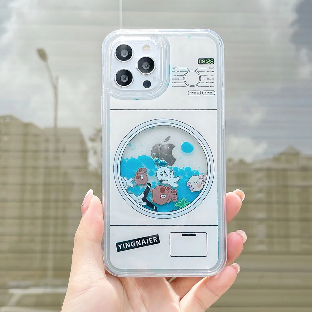Чехол для телефона с милой куклой в стиральной машине iPhone 13 14ProMax XSMAX 11 ProMax XR XS 7 8 PluIs