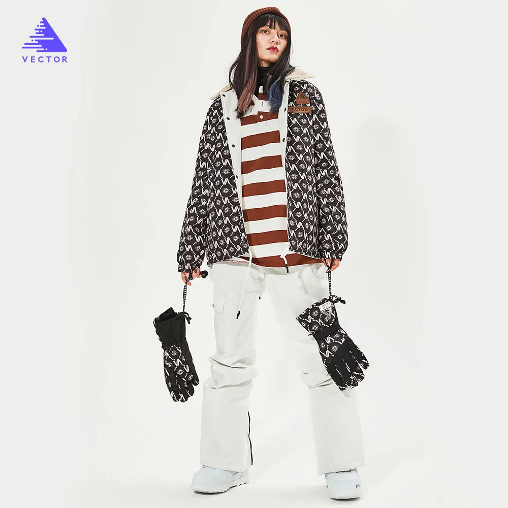 Мужские и женские лыжные штаны VECTOR куртка Двусторонняя зимняя теплая