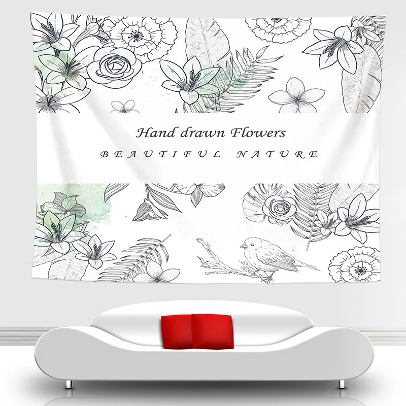Настенная ткань гобелен цветок настенная модный Настенный Ковер новое