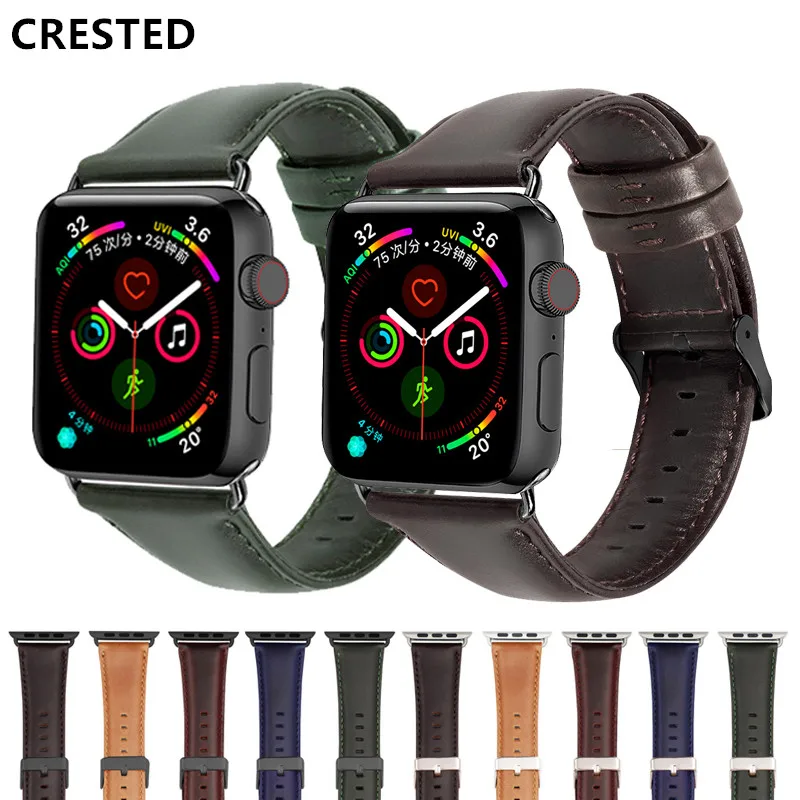 Ремешок из натуральной кожи для Apple watch band 44 мм 40 подходит iwatch 42 38 браслет apple Watch